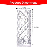 LUXORA GLOW 16 Color Changing Rose Crystal Diamond Table Lamp,USB Rechargeable Touch Bedside Lamp Night Light with Remote Control!