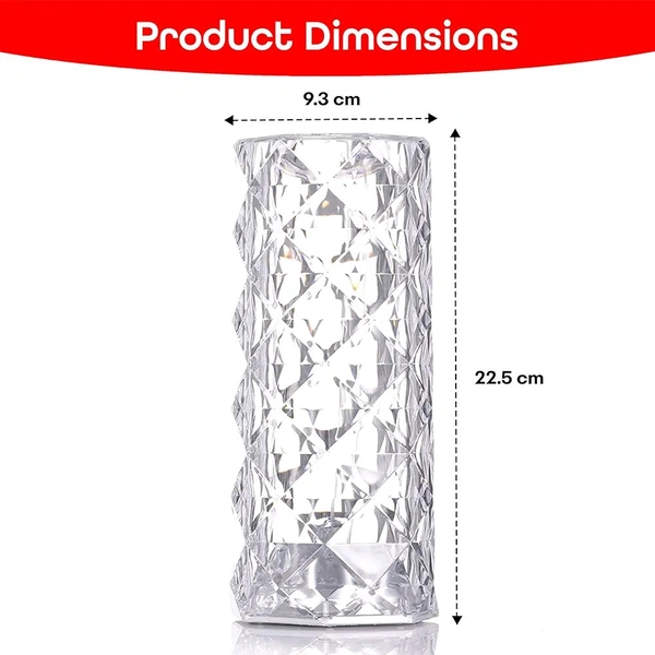 LUXORA GLOW 16 Color Changing Rose Crystal Diamond Table Lamp,USB Rechargeable Touch Bedside Lamp Night Light with Remote Control!