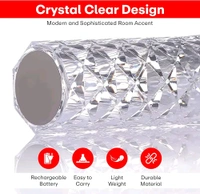 LUXORA GLOW 16 Color Changing Rose Crystal Diamond Table Lamp,USB Rechargeable Touch Bedside Lamp Night Light with Remote Control!