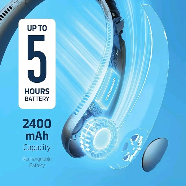 AIRVANA Personal Bladeless Fan, Mini Neckband Fan For Kitchen Women Travel Summer Outdoor & Home, Usb Charging Wearable 360° Cooling Collar Fans 