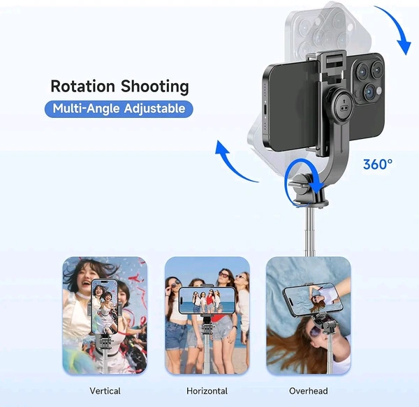 SNAPVUE S3-L 3-in-1 Selfie Stick Tripod – Detachable LED Light & Wireless Remote, Extendable Stand for iPhone, Vlogging, Travel & More