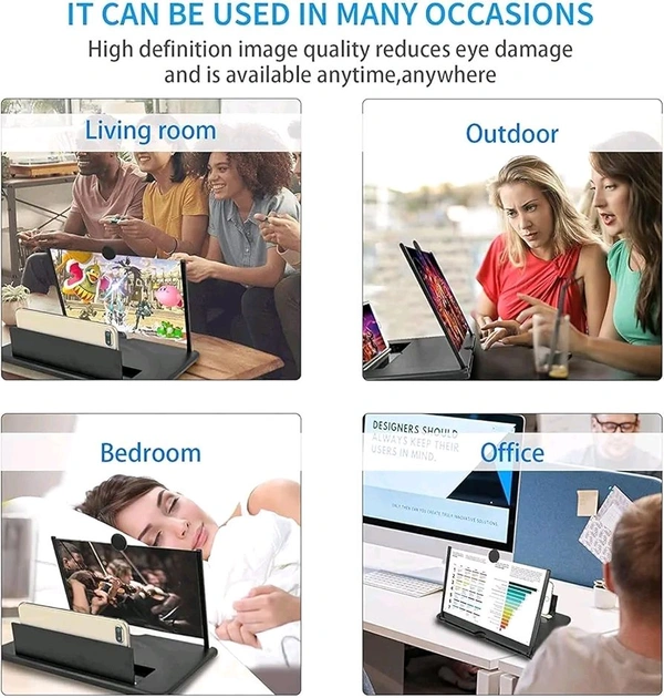 VISIONMAX 3D HD Mobile Screen Glass Magnifier Enhance Your Viewing Experience with Screen Amplifier Perfect for Movies, Gaming, and Reading