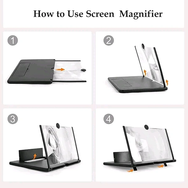 VISIONMAX 3D HD Mobile Screen Glass Magnifier Enhance Your Viewing Experience with Screen Amplifier Perfect for Movies, Gaming, and Reading