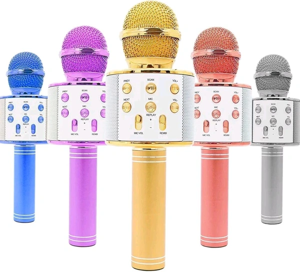 SINGTUNE WS-858 Wireless Bluetooth Karaoke Microphone – Handheld Condenser Mic with Built-in Speaker for Singing, Audio Recording & Mobile Use