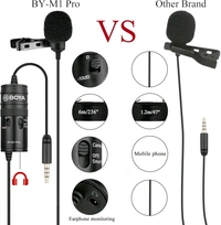 BOYA BY-M1 Pro Lavalier Condenser Microphone – Omnidirectional Mic with 20 Ft Cable for Smartphones, Cameras, Audio Recorders & Laptops