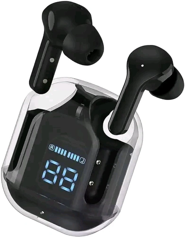 ULTRABOOST Ultrapod Pro Wireless Earbuds – Bluetooth In-Ear Headphones with Active Noise Cancellation, Transparent Charging Case, & LED Digital Display
