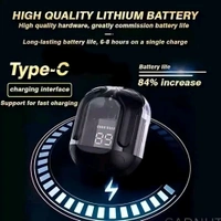 ULTRABOOST Ultrapod Pro Wireless Earbuds – Bluetooth In-Ear Headphones with Active Noise Cancellation, Transparent Charging Case, & LED Digital Display