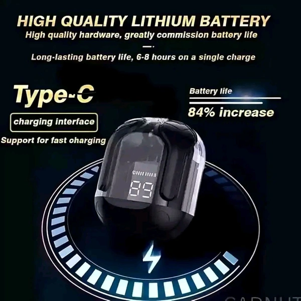 ULTRABOOST Ultrapod Pro Wireless Earbuds – Bluetooth In-Ear Headphones with Active Noise Cancellation, Transparent Charging Case, & LED Digital Display