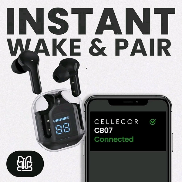 ULTRABOOST Ultrapod Pro Wireless Earbuds – Bluetooth In-Ear Headphones with Active Noise Cancellation, Transparent Charging Case, & LED Digital Display