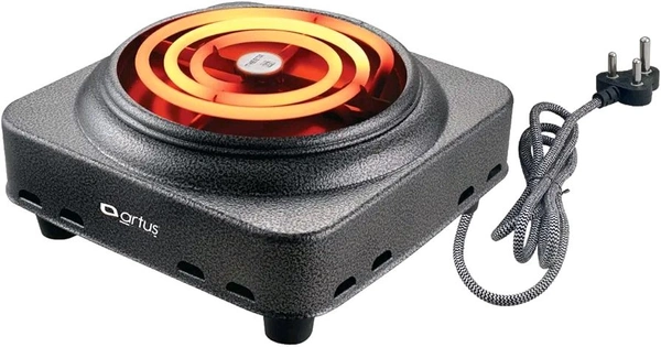 Artus 1000 Watt (CUTE) Portable Coil Electric Stove – Single Burner Induction Cooktop with Copper Coil, 6A Plug & Mild Stainless Steel Body