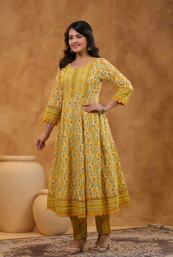 Mustard Anarkali Kurta Set - 40