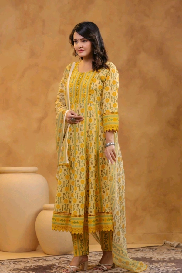 Mustard Anarkali Kurta Set - 40