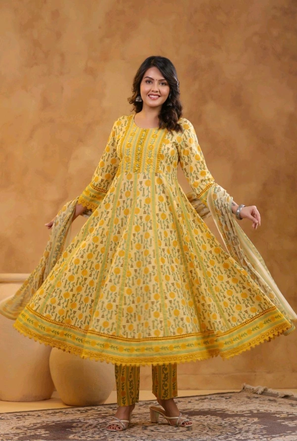 Mustard Anarkali Kurta Set - 40