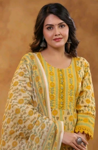 Mustard Anarkali Kurta Set - 42