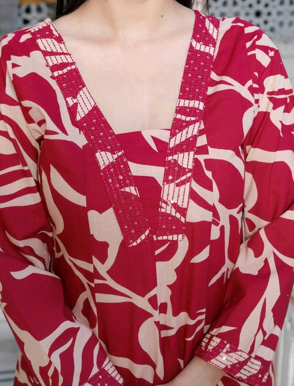 Elegant Maroon Floral Anarkali Kurta Set - 38
