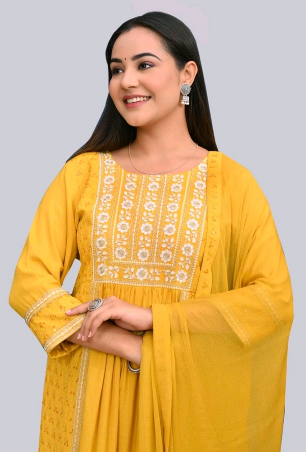 Yellow Side Slit Stright Kurta set - 38