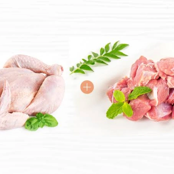 ஆட்டிறைச்சி(500grm), பிராய்லர் கோழி(1kg)  FRESH MUTTON AND CHICKEN COMBO  - 1.5Kg