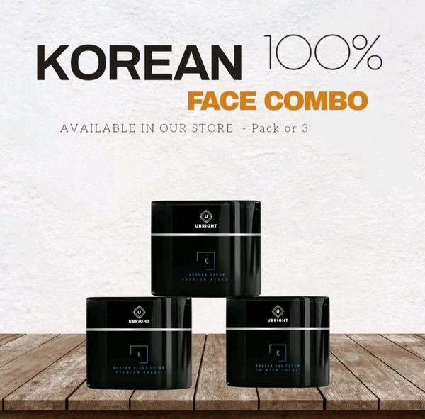 Korean Face Combo [Face Day Cream ,Face Night Cream , Face Scrub ] Pack Of 3 - Black, 50 Gram