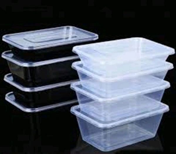 Polypack Food Grade  Reliance Double Lock Rectangular Container with Anti Freezing And Microwave Poof ( No Leakage Garanted ) - Black, 500ml, White
