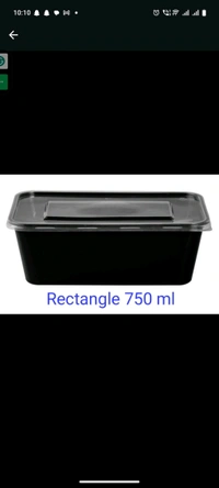 Polypack High Grade Rectangular Container - Black, 1500 Ml