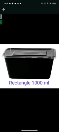Polypack High Grade Rectangular Container - Black, 1500 Ml