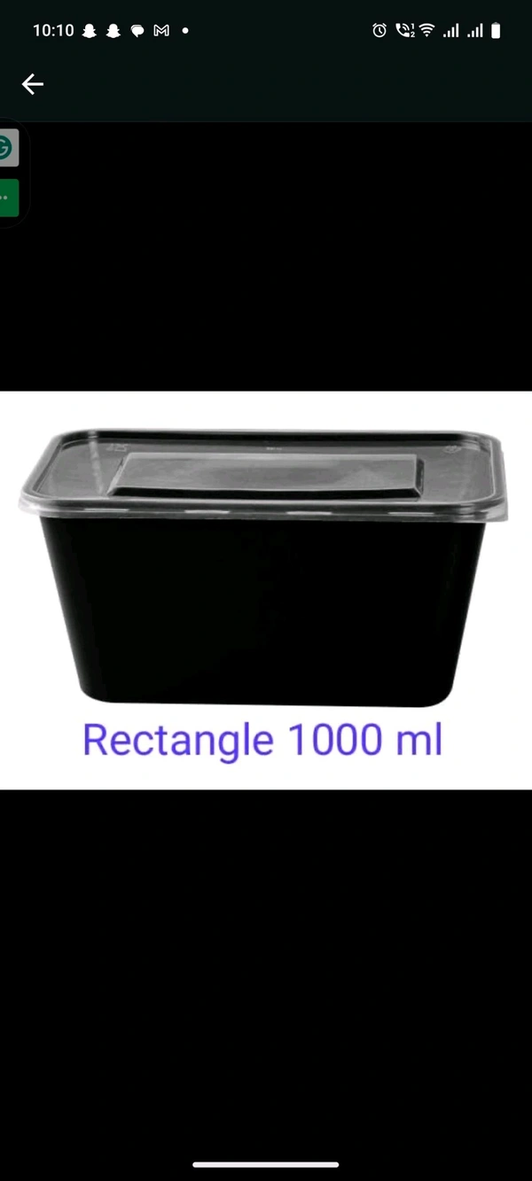 Polypack High Grade Rectangular Container - Black, 1500 Ml