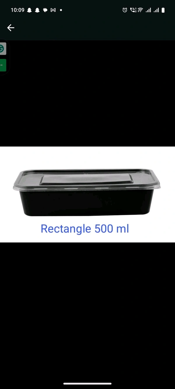 Royal Rectangular Container - Black, 500 Ml