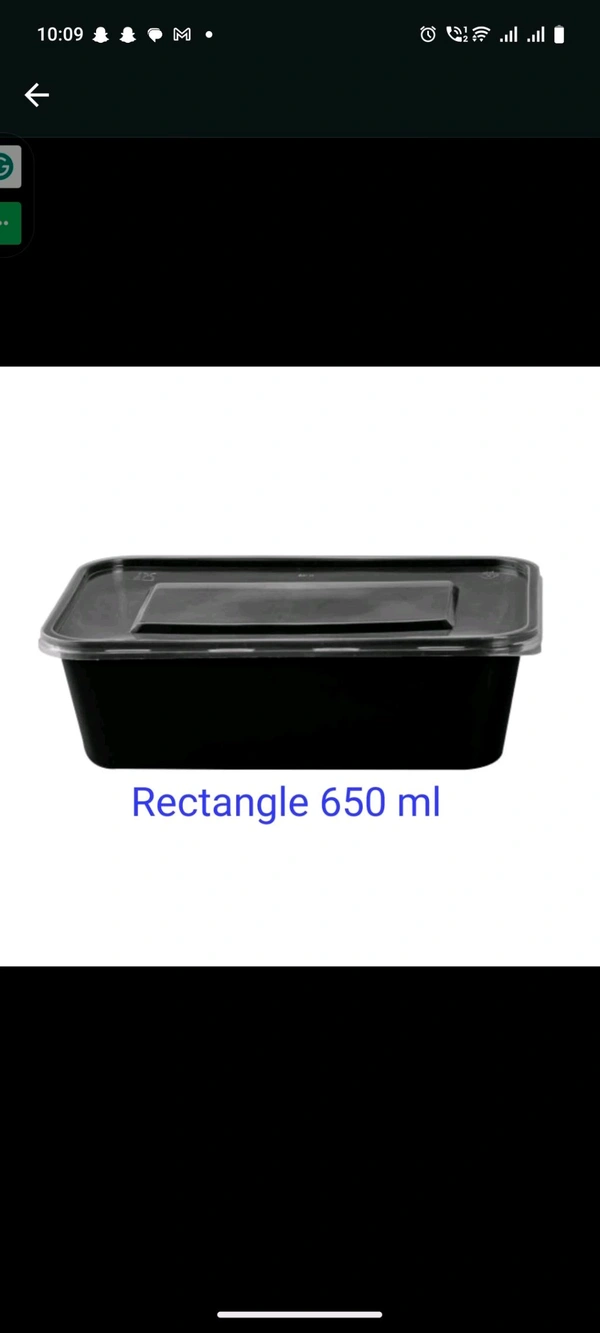 Royal Rectangular Container - Black, 500 Ml