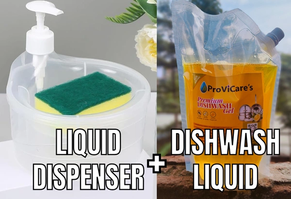 Double Layered Dishwash Liquid Dispenser + ProViCare Dishwash Liquid 500 ml