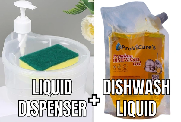 Double Layered Dishwash Liquid Dispenser + ProViCare Dishwash Liquid 500 ml