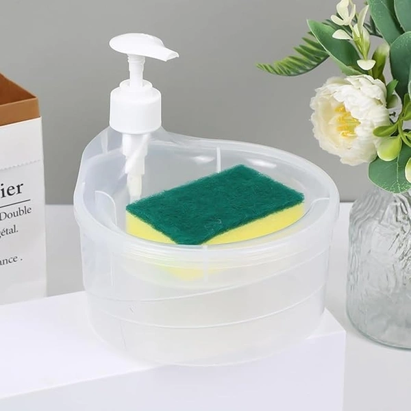  Double Layered Dishwash Liquid Dispenser w Two-sided Scrub