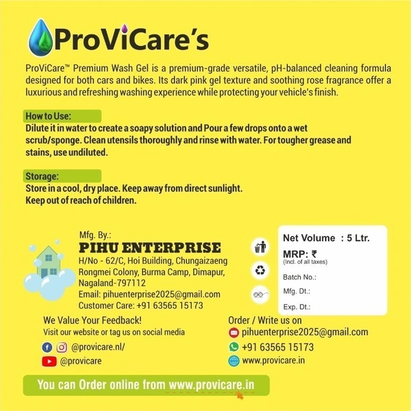 ProViCare Premium Dishwash Gel Refill - 1 Ltr