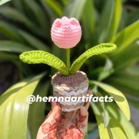 Tulip Flower Pot  - Pink, 8 Inches