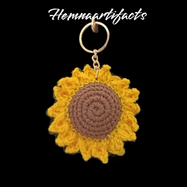 Crochet Sunflower Keyring
