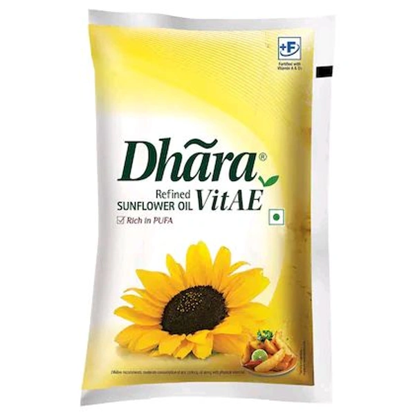 Dhara Nourish Vit A E Refined Sunflower Oil 1 L