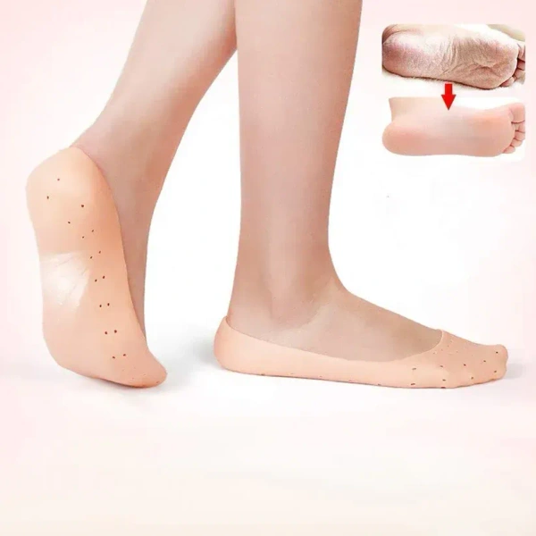 Anti Crack silicone Gel Foot Protector Moisturizing Socks - free