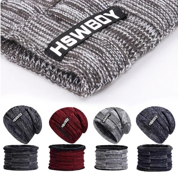 Ultra Soft Unisex Woolen Beanie Cap Plus Muffler Scarf - free