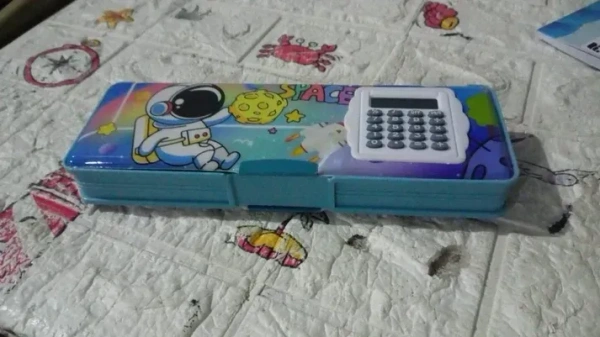Magnetic Geometry Box - Double-Sided Pencil Case with Calculator for Students