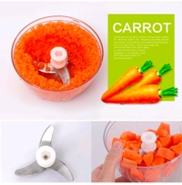 Manual Food Chopper, Compact & Powerful Hand Held Vegetable Chopper / Blender - Free, White