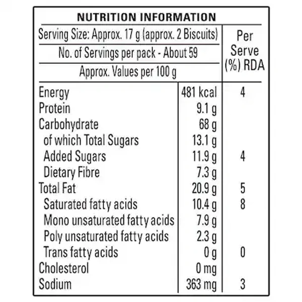 Britannia Nutri Choice Hi-Fibre Digestive Biscuits 960 g
