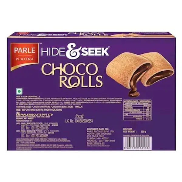 Parle Hide & Seek Choco Rolls 250 g