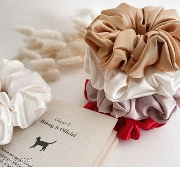 Satin Scrunchies - random, length - 9cm, width - 9cm
