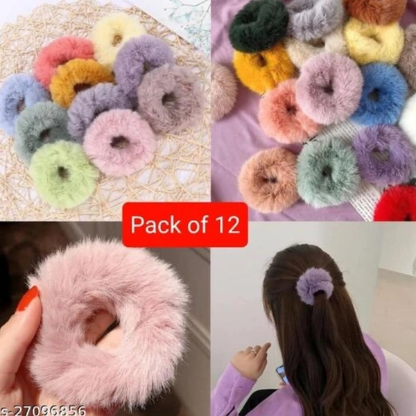 Fur Scrunchies - random, . 