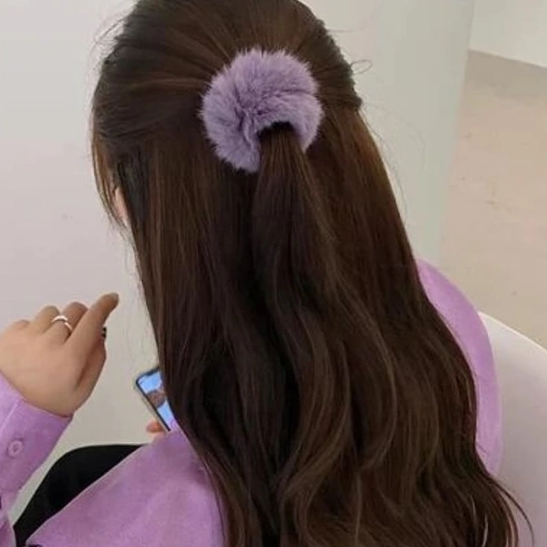 Fur Scrunchies - random, . 