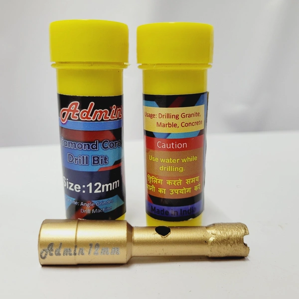 Admin Diamond Core Bit 12mm - Gold, 12mm