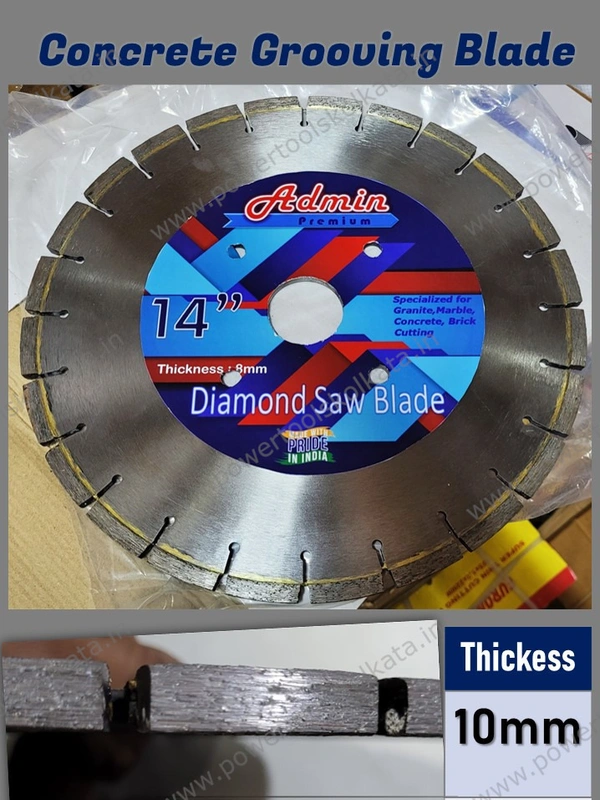 Admin Premium Admin 14” Concrete Grooving Blade – 10mm Thick | Copper Welded | Premium Quality - 14"x10mm
