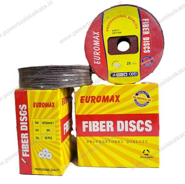 Euromax Fibre Disc - 17gm, 5"x Grit80