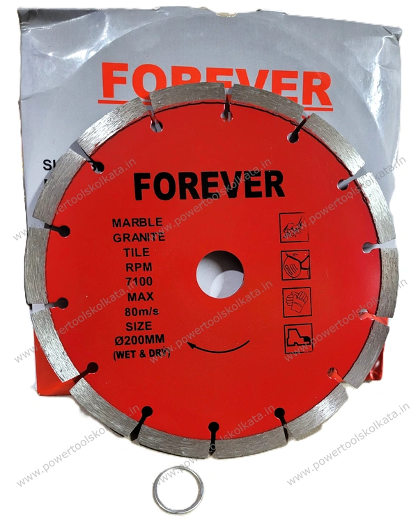 Forever FOREVER Diamond Wheel Blade 8" (200mm) – Segmented Blade for Marble, Granite & Tile (Wet & Dry Use)