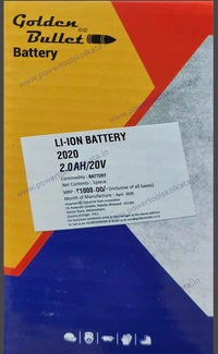 Golden Bullet 20V / 2.0Ah Lithium-Ion Battery - Black