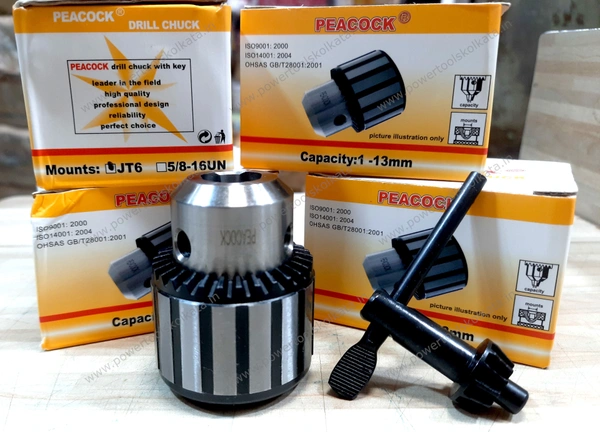 Peacock Drill Chuck - 13mm JT-6 Taper